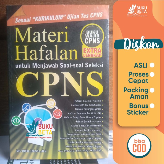 

✨COD✨ Materi Hafalan untuk Menjawab Soal - Soal Seleksi CPNS - Djoko Indarto