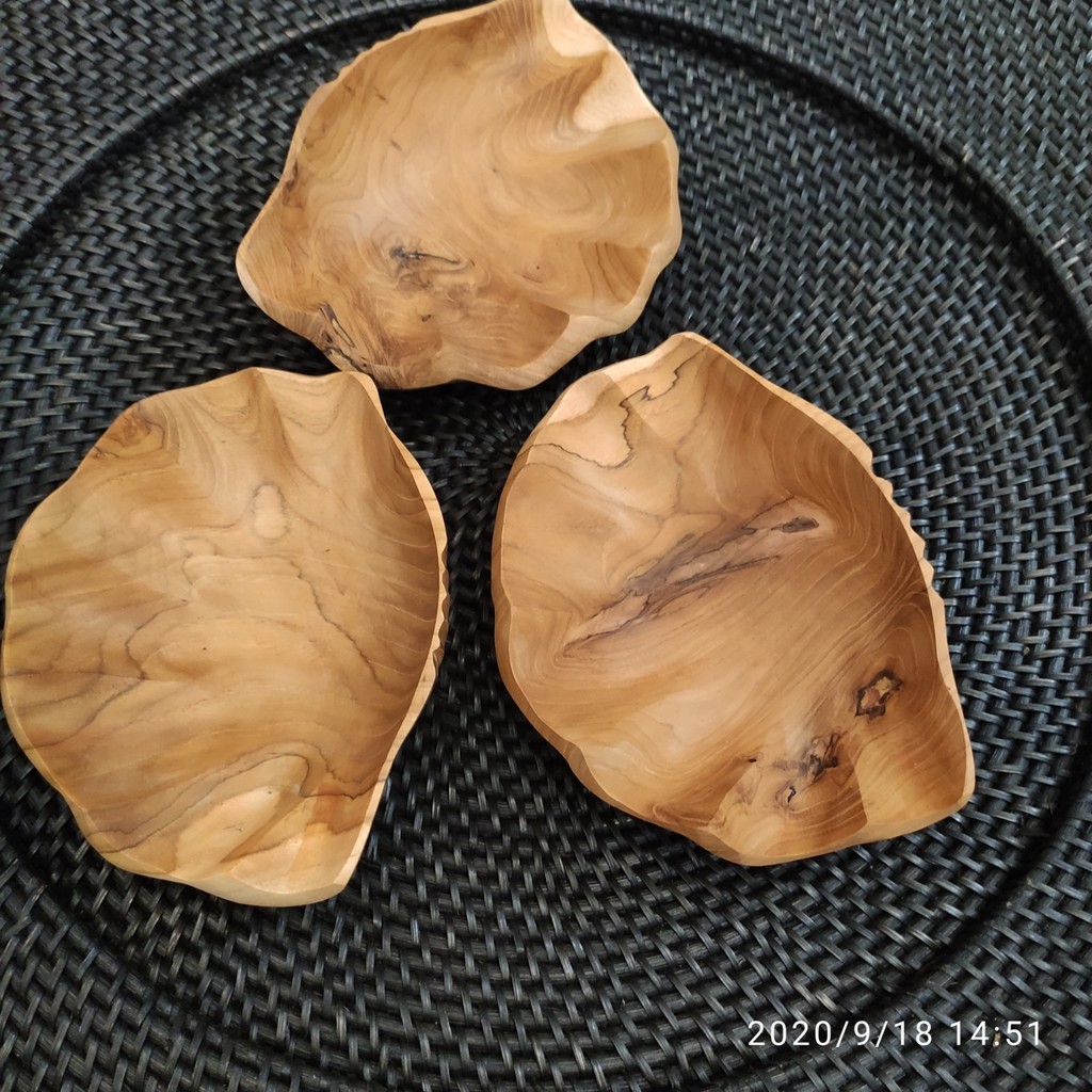 Mangkok Kayu Jati kerang/Mangkok Jati kerang/Mangkok kerang elegan
