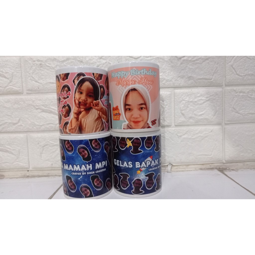 (Free Desain) Mug Gelas Custom Bebas Gambar Murah