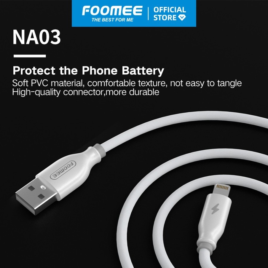 Kabel Data Lightning Fast Charging Foomee NA03 Kabel Iphone 100cm