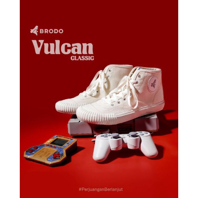 (TERMURAH) Sepatu Brodo Vulcan OFF WHITE + Gratis Kaos Kaki & Sticker