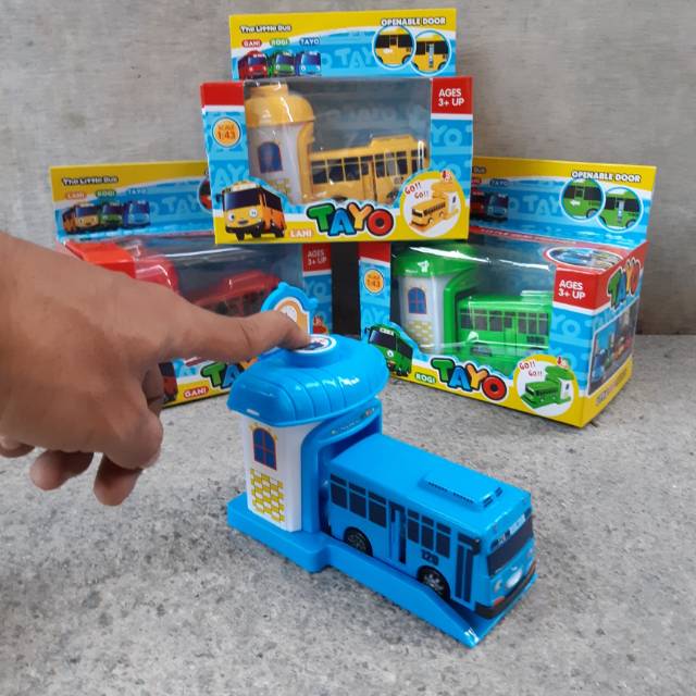 Mainan Bus Tayo Garasi Push &amp; Go Launcher - Garage Bis Anak Edukatif