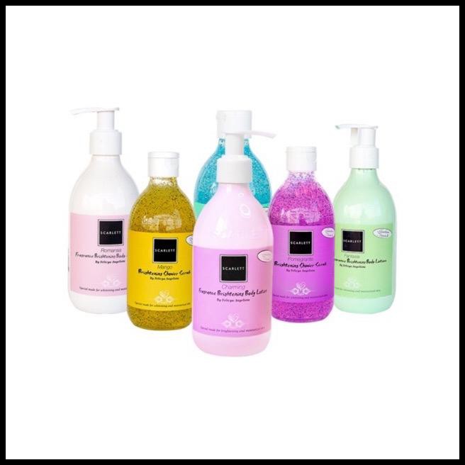 Paket Scarlett Whitening 6 Item - Body Lotion Body Scrub Shower Scrub