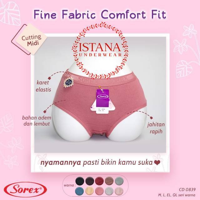 CD celana dalam Wanita Sorex 0839 (MAXI) karet besar katun | Sorex cotton