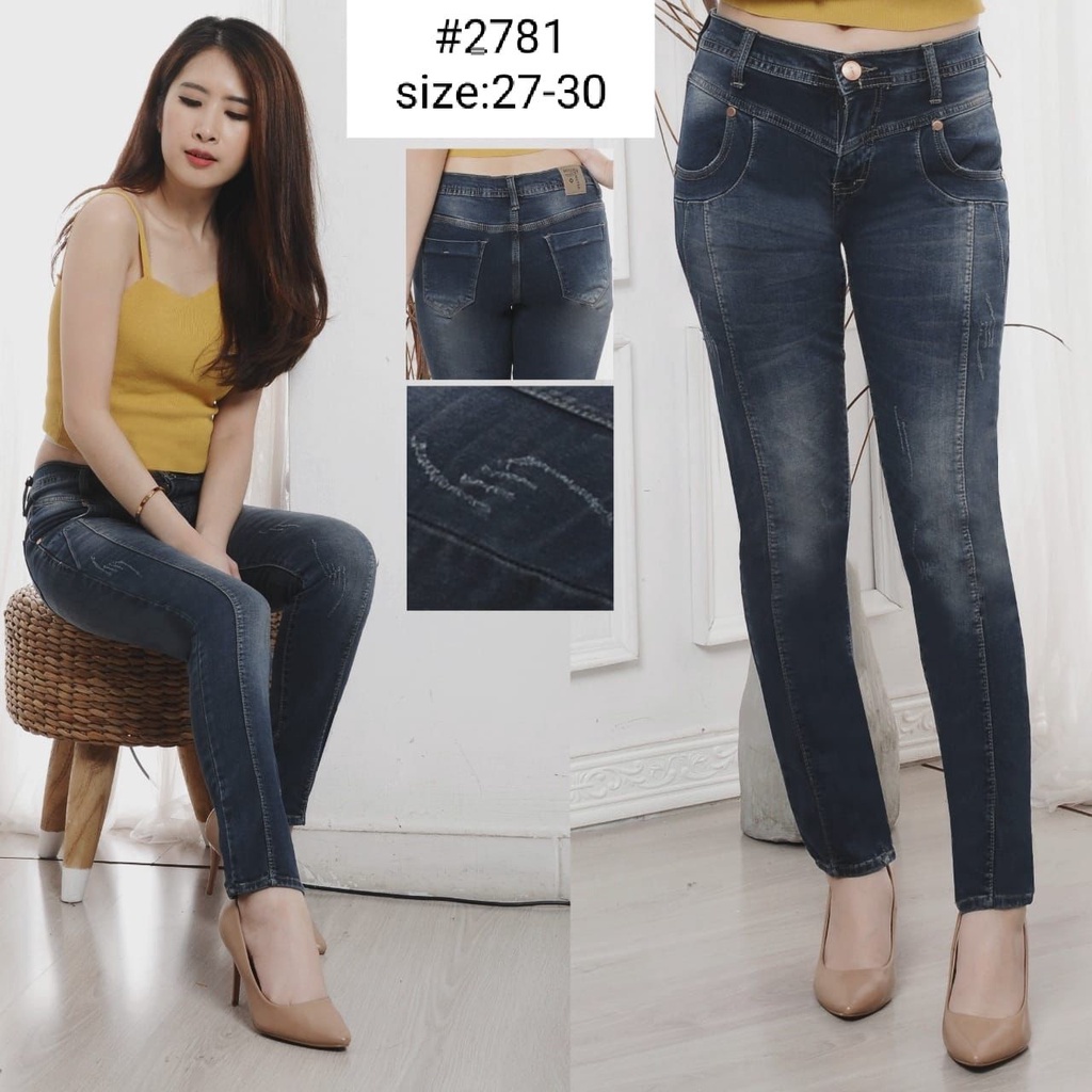 Celana Panjang Jeans Wanita Pensil Tulang 27-30 31-34 35-38 Bisa Bayar Ditempat(COD)