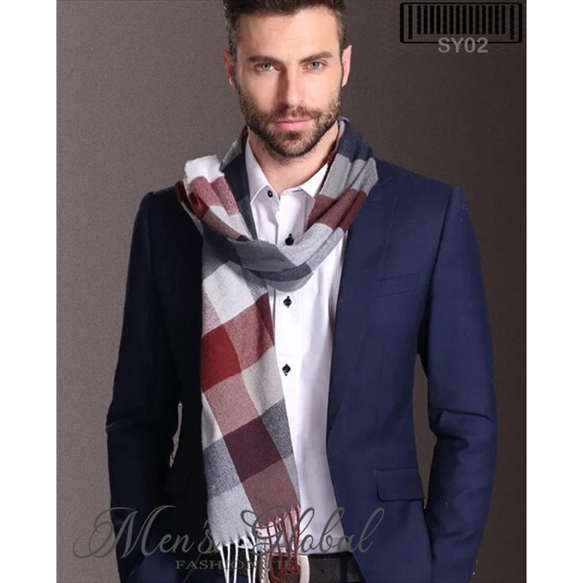 SYAL / SCARF FASHION ELEGANT PRIA HANGAT HALUS WOOL SPINING TASSEL-SY02