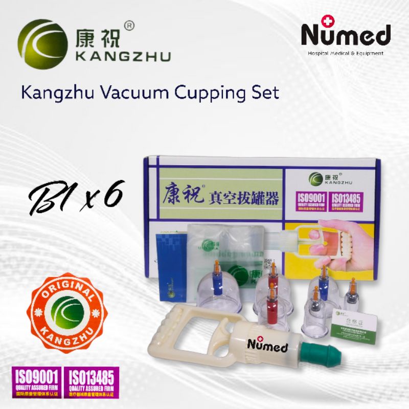 Original Kangzhu Alat Terapi Bekam isi 6 Kop / Therapy Cupping Set Kangzhu 6 Cup