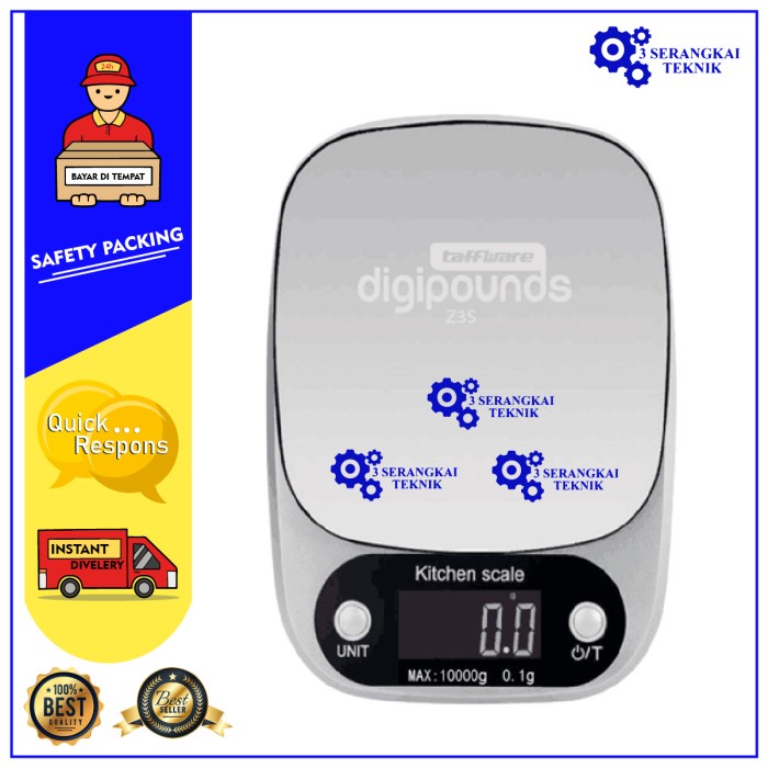 Taffware Digipounds Timbangan Dapur Digital Kitchen Scale 10kg 1g