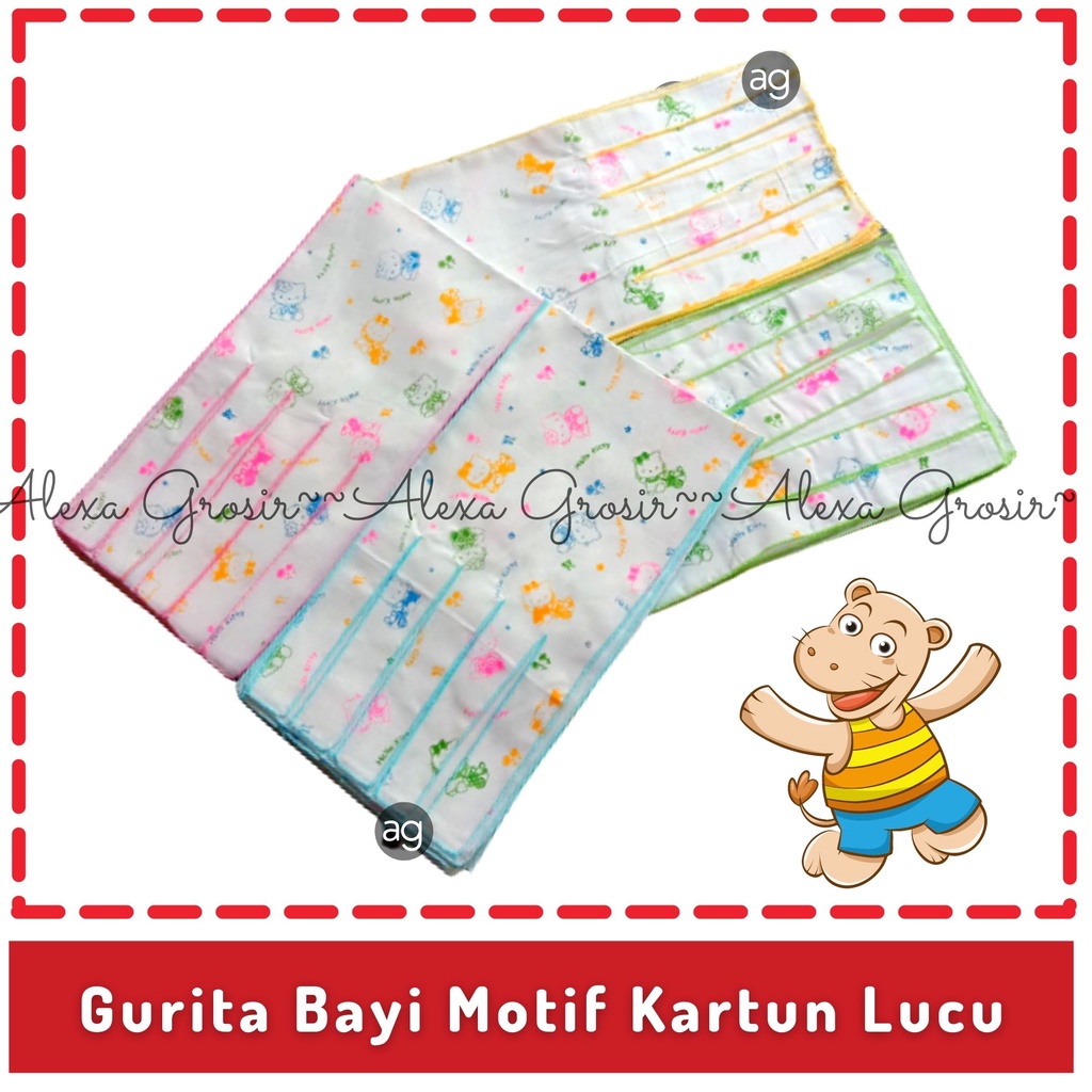 1 Pcs Gurita Bayi / Gurita Tali / Gurita Ikat Newborn Putih Sablon / Gurita Gambar/ Gurita motif