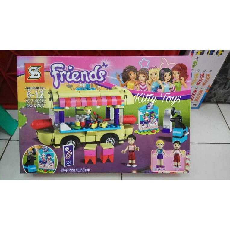 mainan anak perempuan lego sy 837 lego bela amusement park hot dog