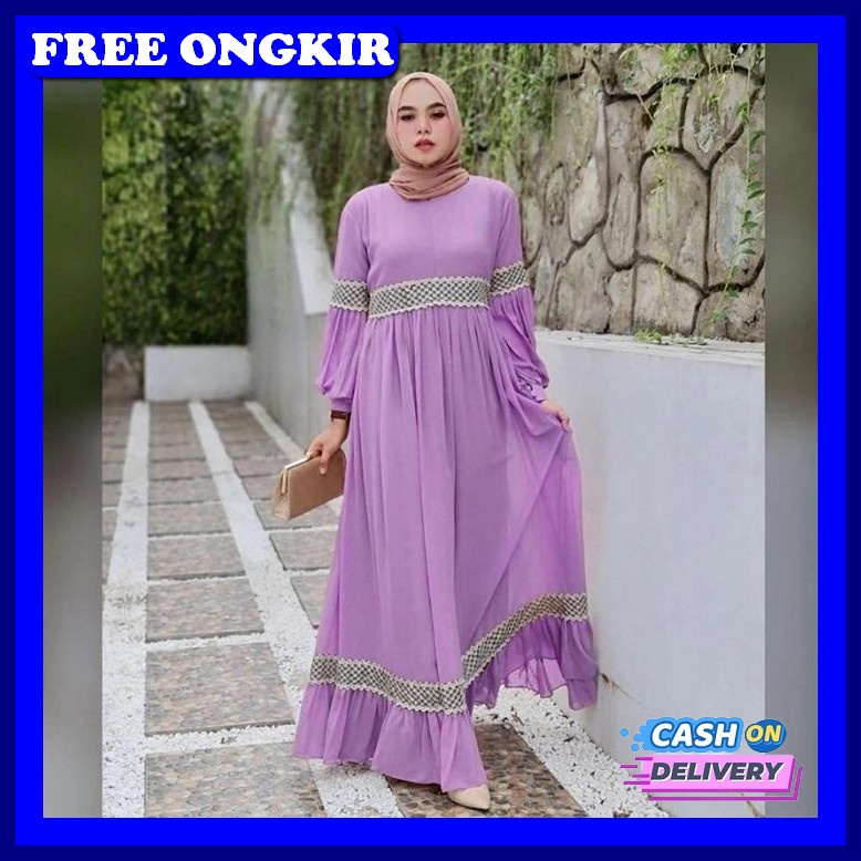 [Hot Produk] Asyila Maxi Bahan Katun Paris Pusat Pakaian Gamis Syari Dress Original Baju Muslim Wani