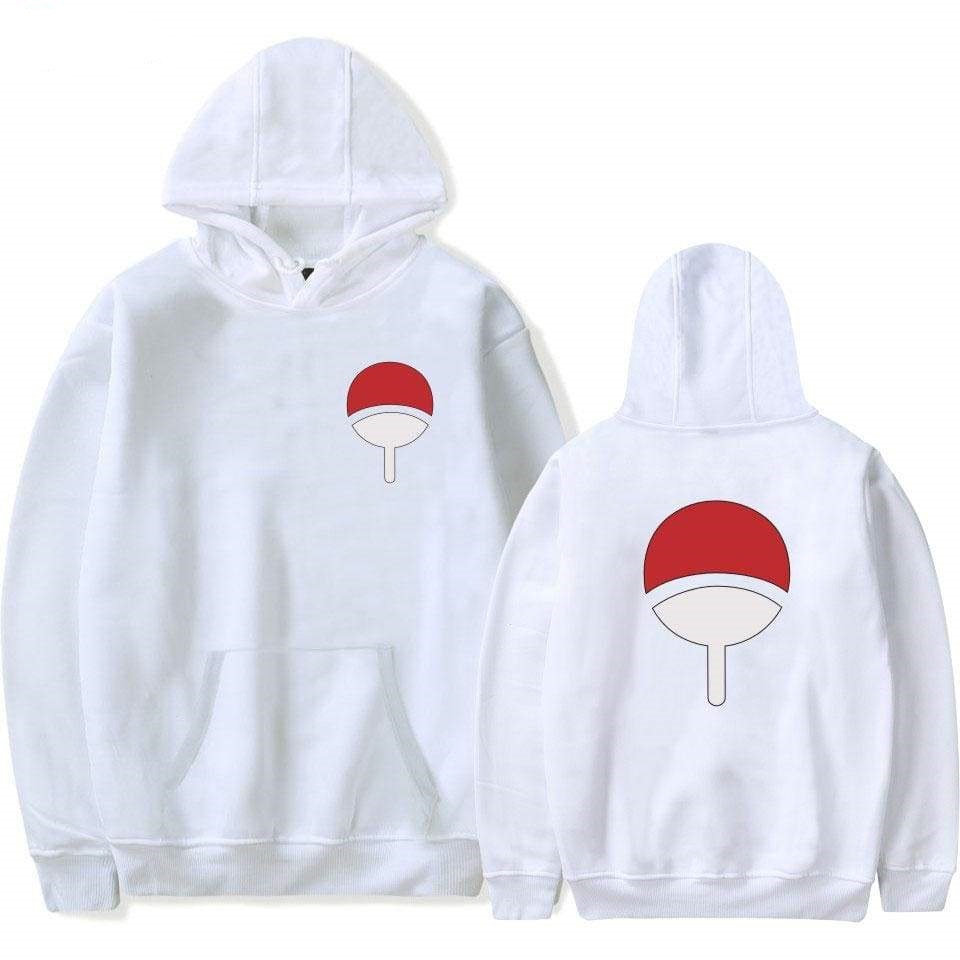Sweater Hoodie UCHIHA SIMBOL Anime NARUTO Jumper Bahan Fleece Ukuran S M L XL XXL XXXL
