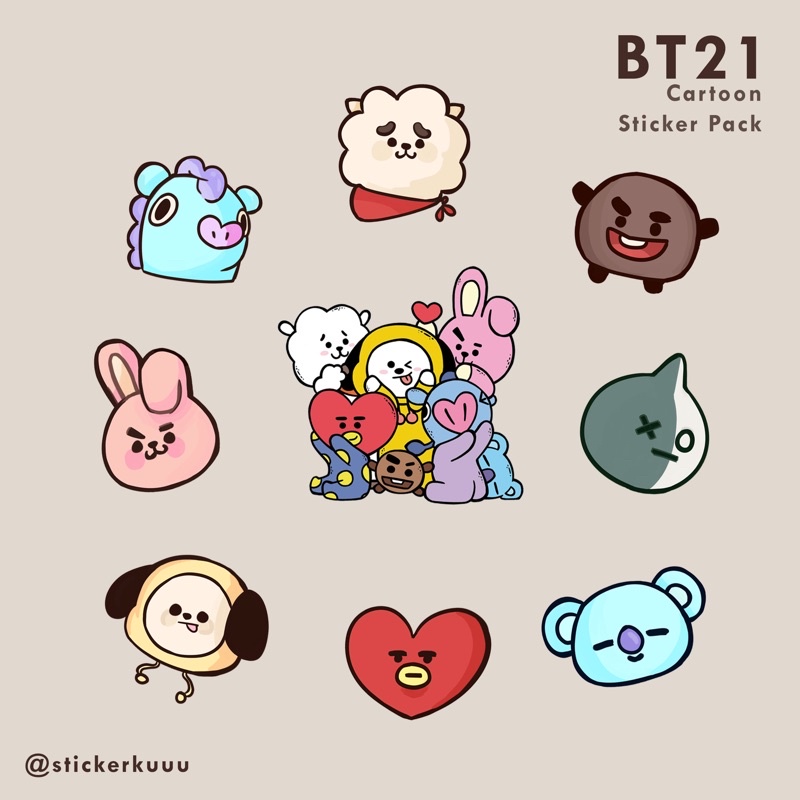 

STICKER LAPTOP CASE HP KPOP BT21 BTS WATERPROOF TAHAN AIR AESTHETIC TUMBLR