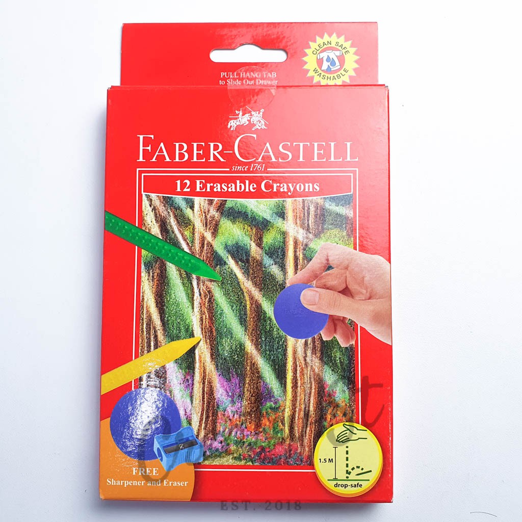 

FABER CASTELL Crayon Hapus Erasable Crayon 12 Warna Color