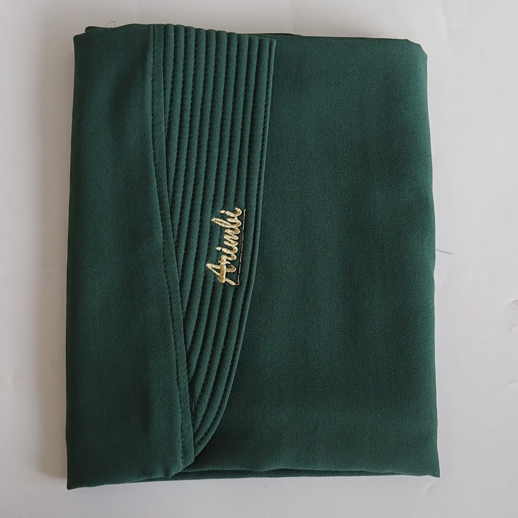 Jilbab Instan Ceruty 2 Layer Oval Jumbo Polos/Khimar Ceruty Sayana-Hijau botol