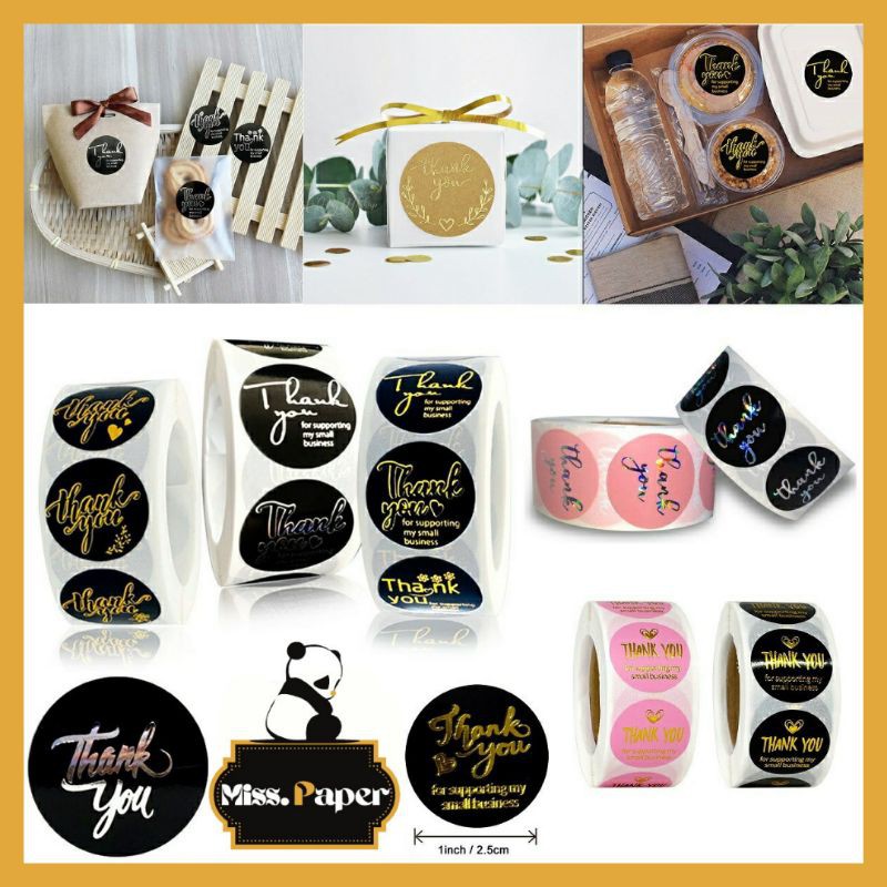 

1Roll (500pcs) Varian Stiker Thank You - Miss paper