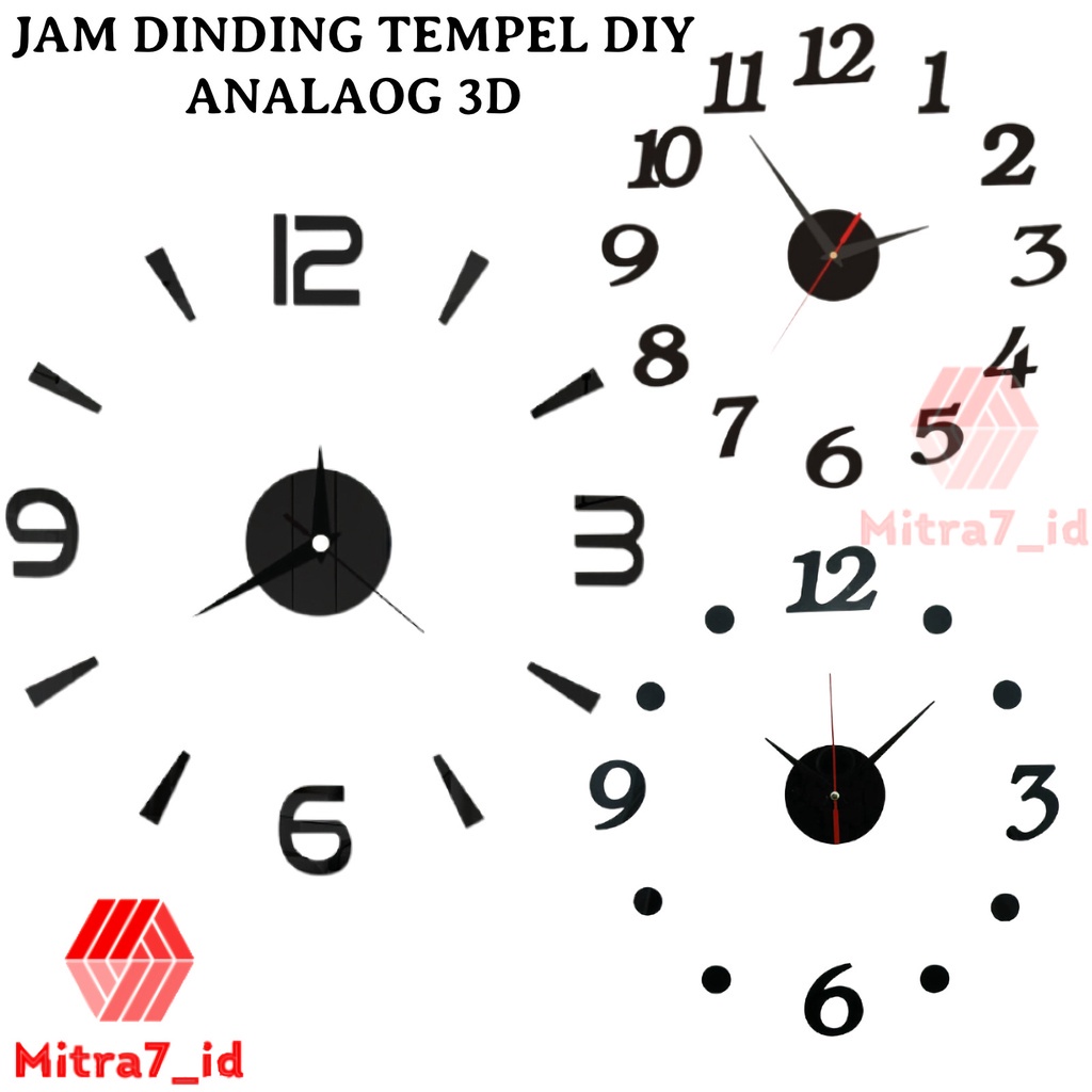 [M7] Jam Dinding Besar DIY Giant Wall Clock Quartz Creative / Jam Dinding Tempel Tembok 3D