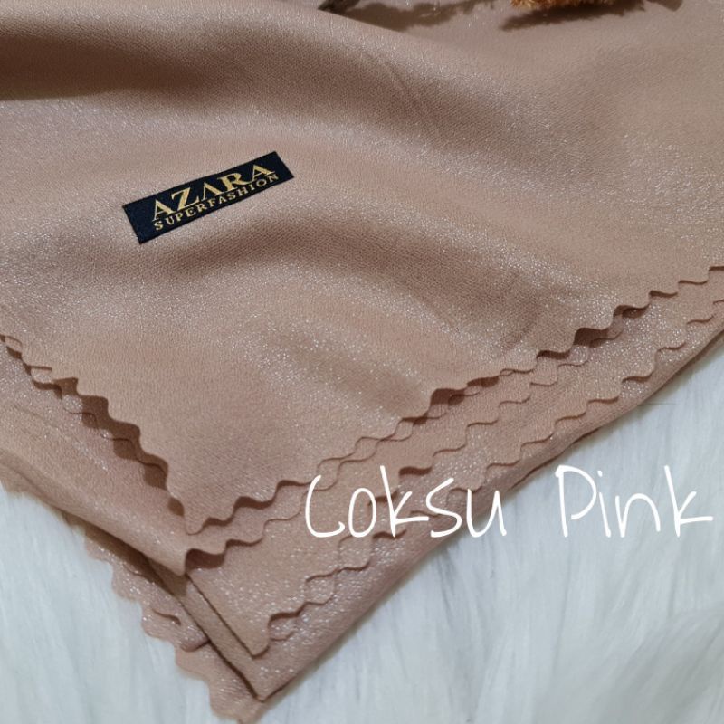 Hijab Segi Empat Azara nur sinar glamour Laser Cut kerudung hijab segiempat glowing 110 x 110-Cocksu Pink Sinar