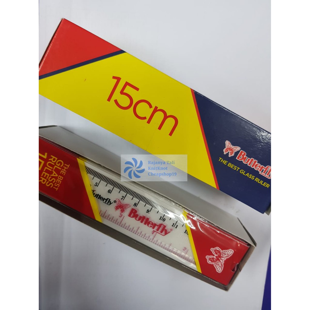 

Penggaris 15 cm Butterfly Eceran Grosir Murah Plastik Mika Transparan