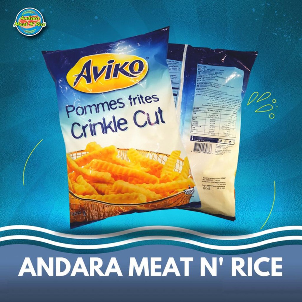 Kentang Goreng AVIKO Crinkle Cut 1kg Frozen Food