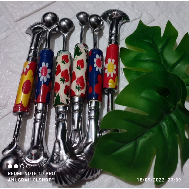 kerokan buah/alat kerok buah/cocktails/kerokan buah dua sisi/kerokan buah stenlis