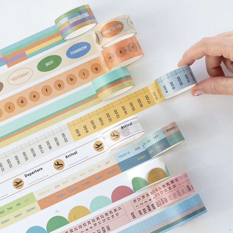 

1 roll Washi Tape Seri Planner Calendar Day Time Schedule Dekorasi Diary Journal Scrapbook DIY
