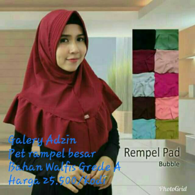 Jilbab instan bergo rempel besar pet grosir eceran bandung tanah abang kudua