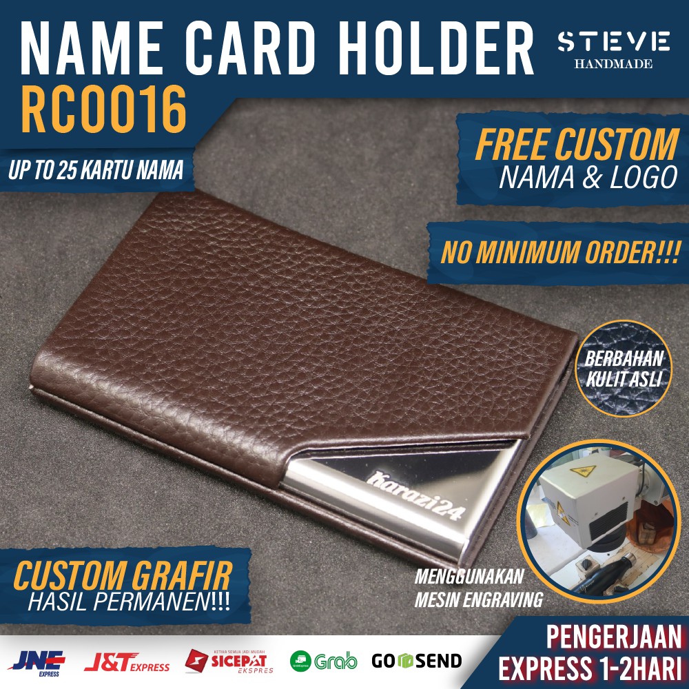 Dompet Kartu Nama Tempat Kartu Nama Name Card Holder RC016 Genuine Leather Custom