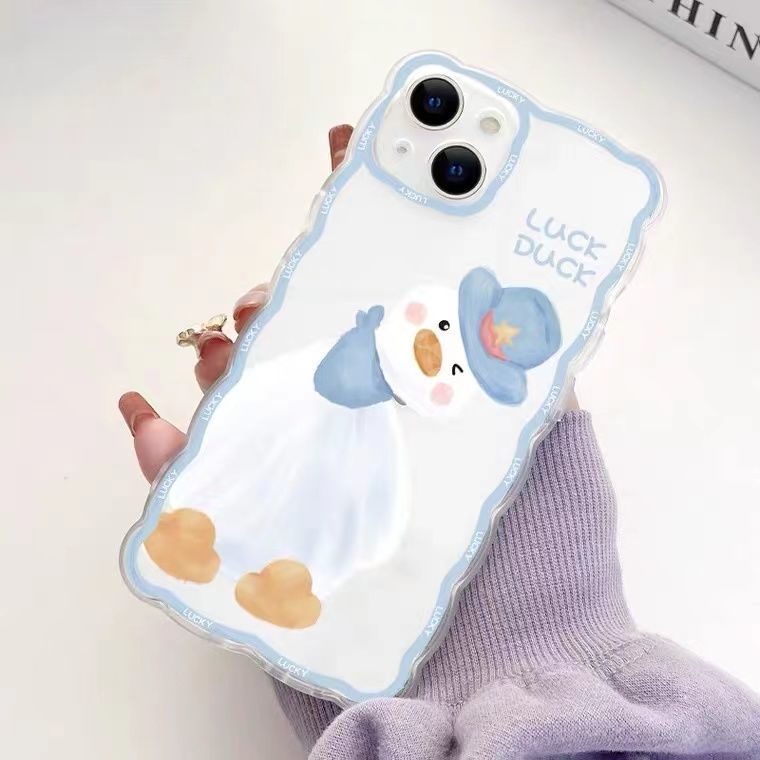 Soft Case TPU Transparan Motif Lucky Duck Untuk Iphone 13 Pro Max / 12 / 11 / XS / XR / X / 8 / 7 / 6 Plus Mini SE 2020