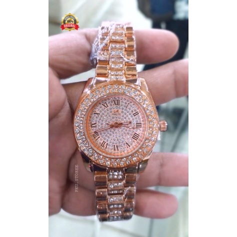 JAM TANGAN WANITA MOTIF PERMATA, FASHION WANITA / JAM TANGAN CEWEK TAHAN AIR TERLARIS FREW BATRAI CADANGAN_JAM TANGAN WANITA MIRETE ORIGINAL