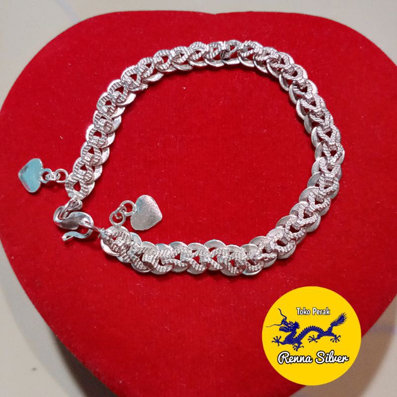 Gelang Perak Sisik Naga Handmade