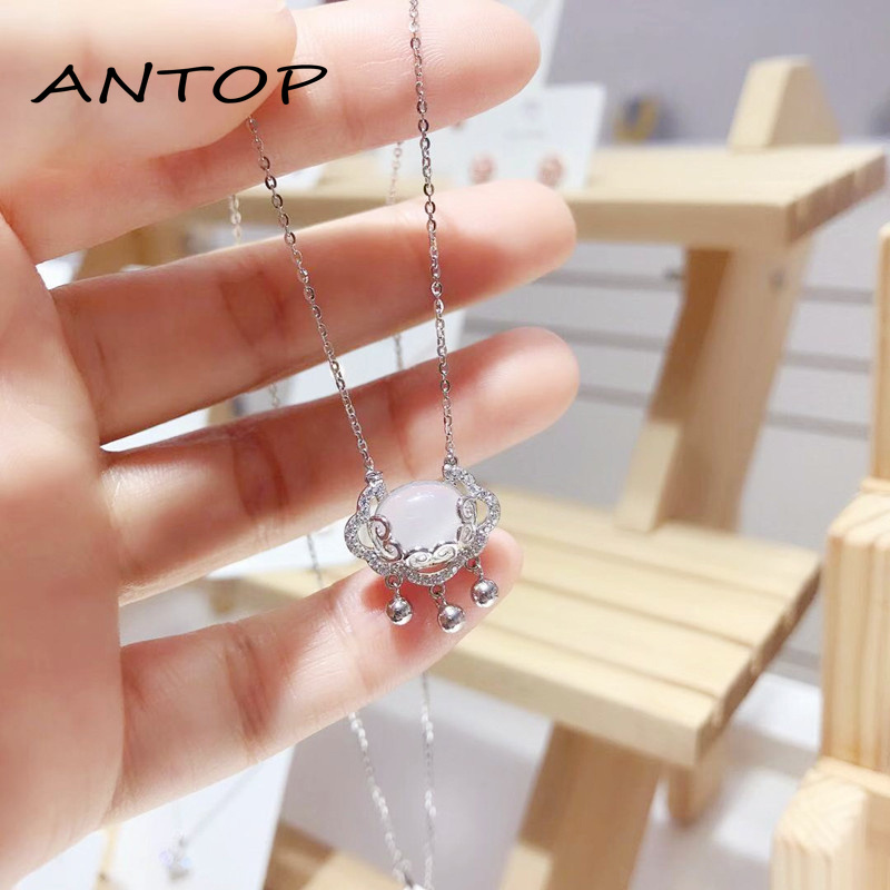 Kalung Rantai Klavikula Hias Batu Permata Gaya Etnik Retro Untuk Hadiah