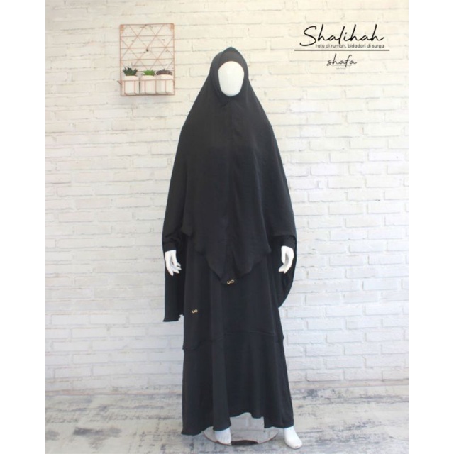 Gamis Shalihah set Black by Shafa Jilbab