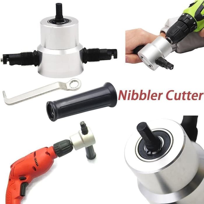 Nibble Nibbler Cutter Adapter Alat Potong Plat pelat Metal Doubel Head