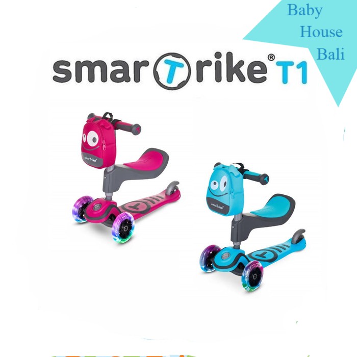 SmarTrike T1 3in1 Scooter Blue Pink All Varian Otoped SmarTrike