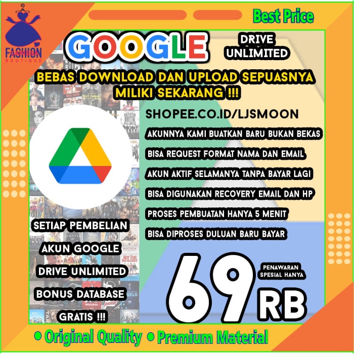 [Carissa] Murah Rp0 Ongkir Google Drive Unlimited Selamanya Bonus Database Film Update Setiap Hari