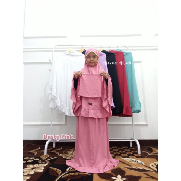 [HUSNA HIJAB] MUKENA ANAK NAFISA / Mukena Anak Rayon / Mukena Polos Anak