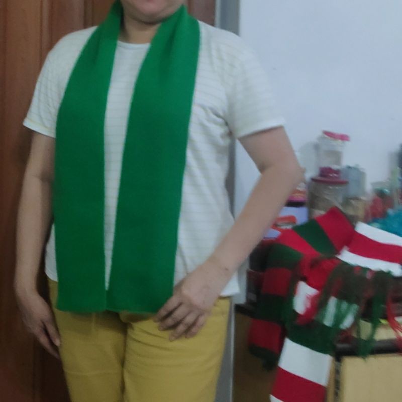 syall syal scarf shawl rajut polos hijau natal polos wool