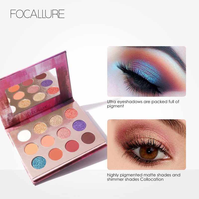 FA61 3 FOCALLURE 12 Colors Eyeshadow Palette Eye Makeup