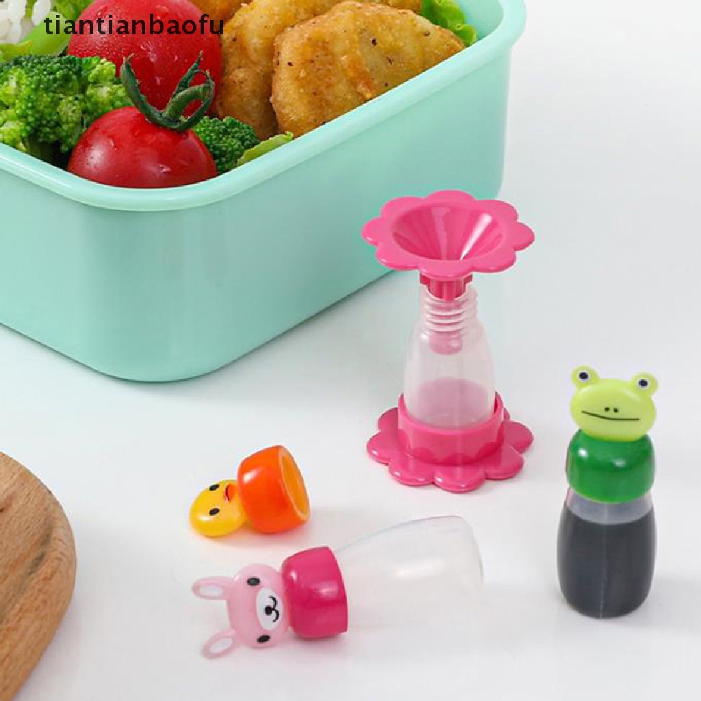 4 Pcs / set Botol Saus Bumbu Mini Bentuk Kelinci Katak Bebek Untuk Makan Siang