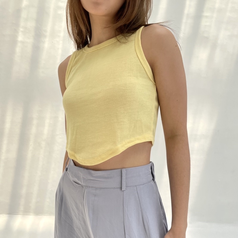 SORA TOP | Ribbed Tank Top Crop Summer Basic Tanktop Rib Kaos