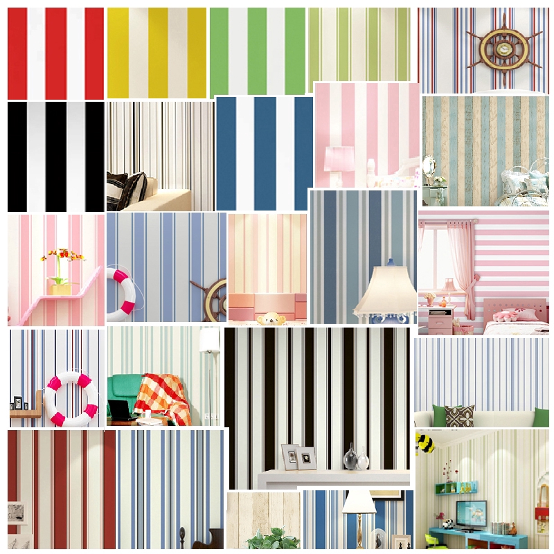 Wallpaper Dinding Motif Garis Vertikal 3d Warna Putih Abu Abu Putih 45cm 10m