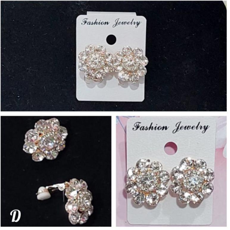 TIG.26Au22w ‑ Giwang  / Anting Jepit Permata Berlian Kristal