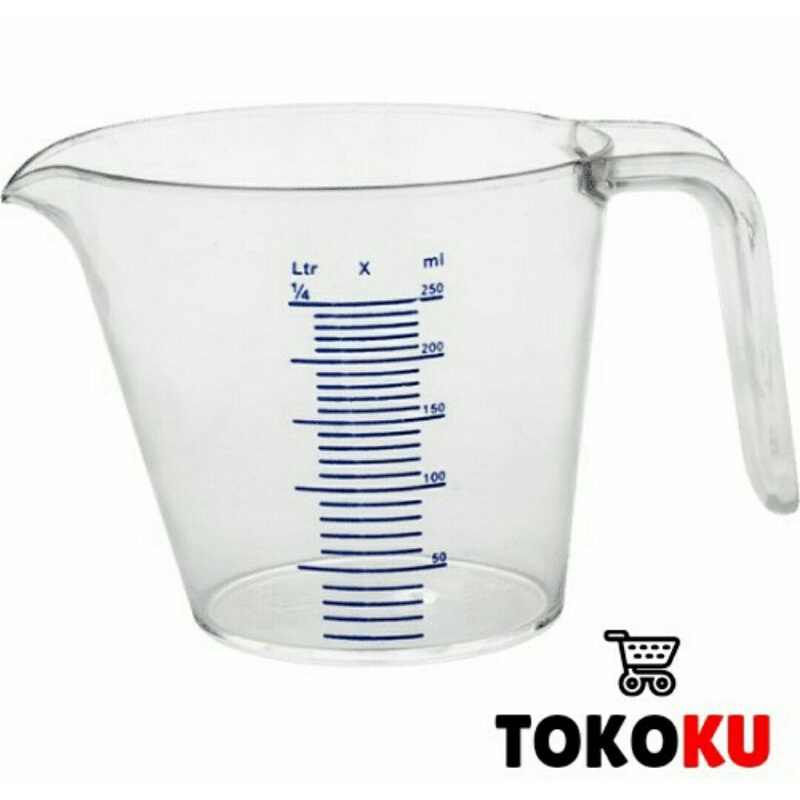 GELAS UKUR RAMONA 250 ML GELAS TAKAR PLASTIK 250ML TEKO UKUR 250 CC GREEN LEAF 1822