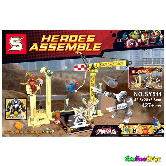 Brick Heroes Assemble SY 511 Rhino and Sandman Super Villain Team Up