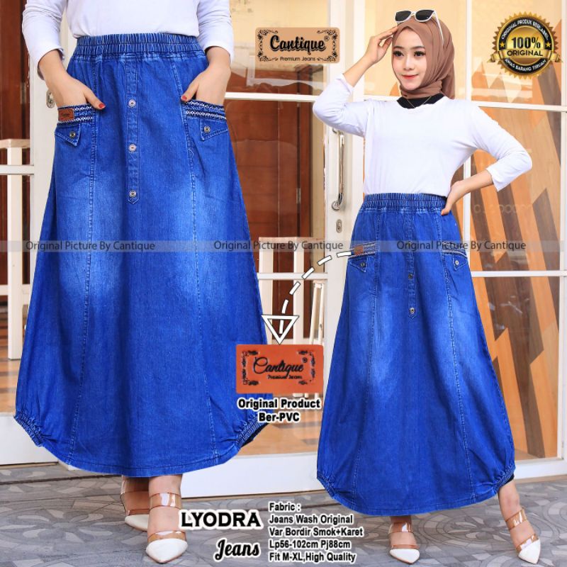 lyoda jeans rok wanita bahan jeans by cantique