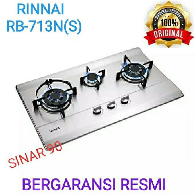 Kompor Gas Rinnai RB-713N(S) Rinnai Kompor Gas Tanam 3 Tungku