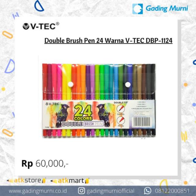 

Double Brush Pen 24 Warna VTEC DBP 1124