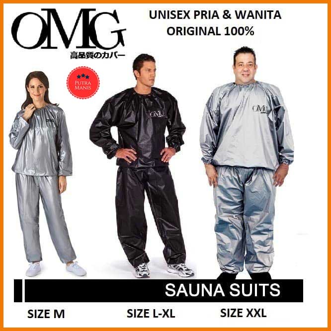 Baju Sauna Suit OMG Jaket Celana pembakar lemak olahraga Olah Raga Pria Wanita Best Quality ORIGINAL