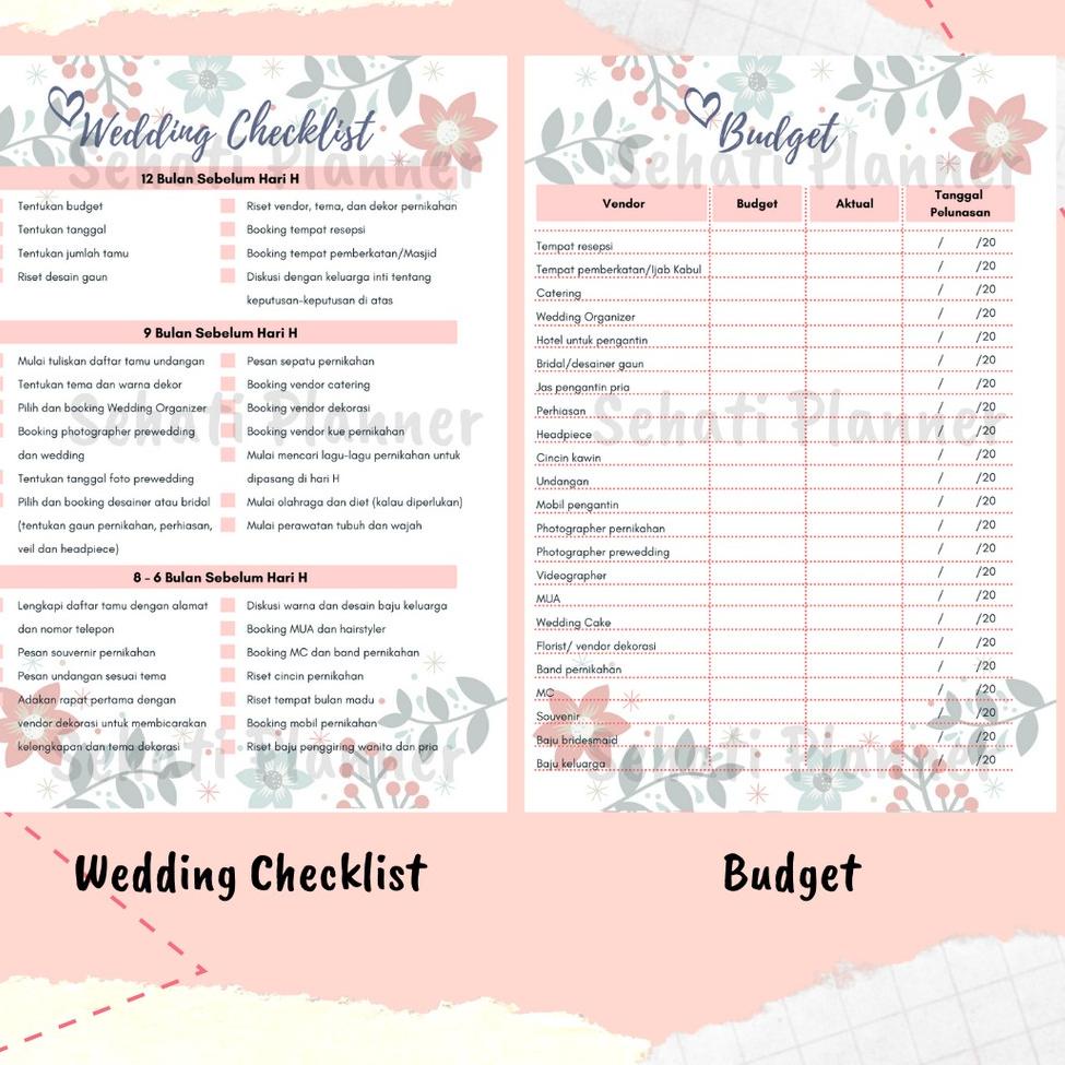 

HN8 Wedding Planner / Kertas Binder Loose Leaf A5 & B5 / Sehati Planner♪♚ (Diskon Promo)Baru ♪